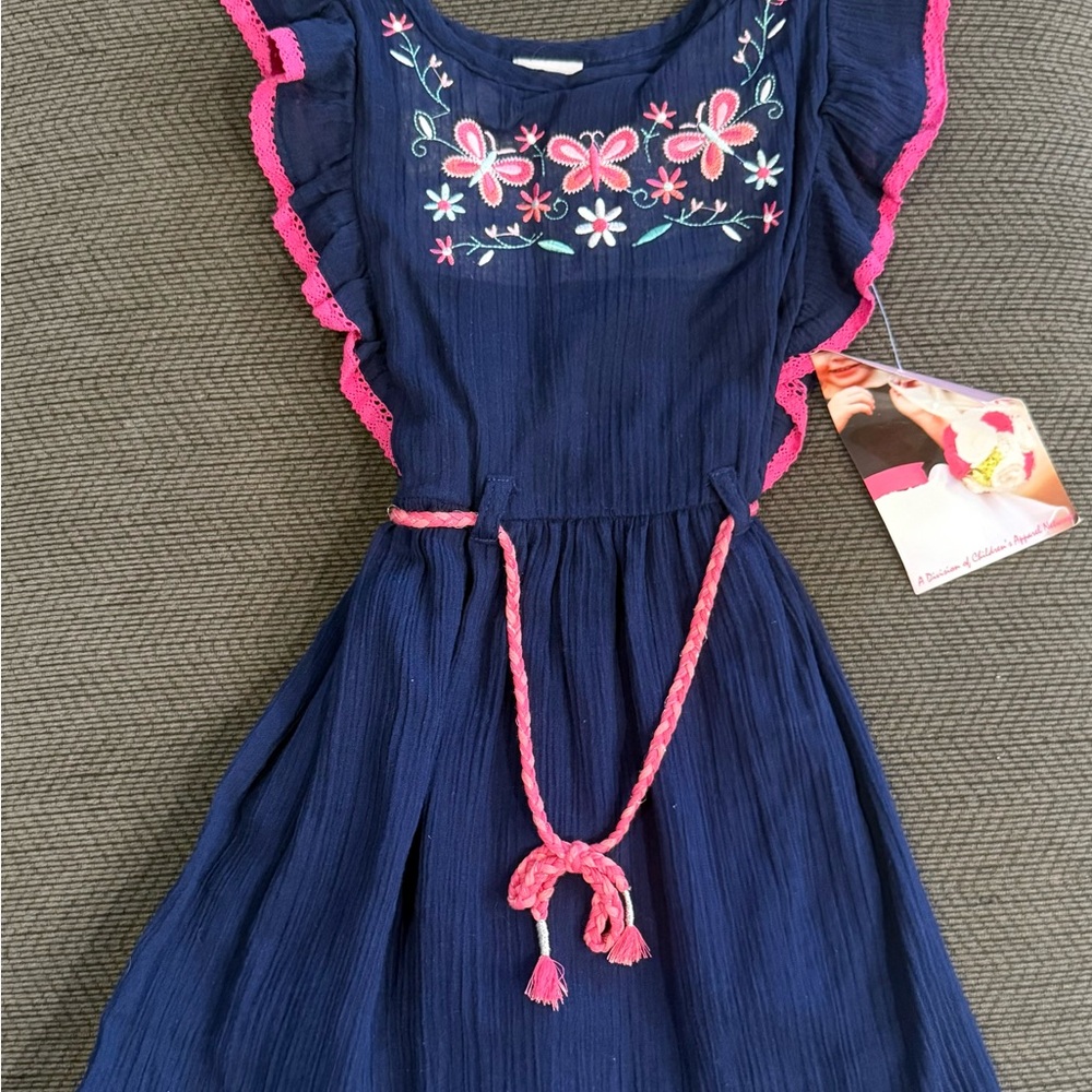 Nannette Blue Sleeveless Flutter Sleeve Sundress